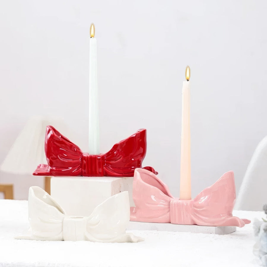 Ceramic Bow-Shaped Candle Holder