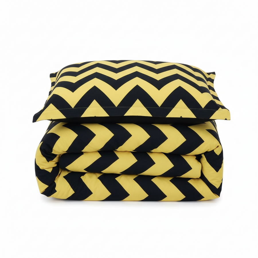 Chevron Combed Cotton Duvet Cover Set