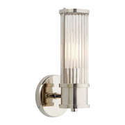 Chrome Finish Modern Glass Cylindrical Vanity Sconce
