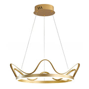 Circle Crown Metal Gold Acrylic LED Bedroom Chandelier