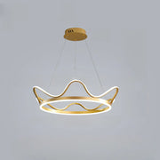 Circle Crown Metal Gold Acrylic LED Bedroom Chandelier