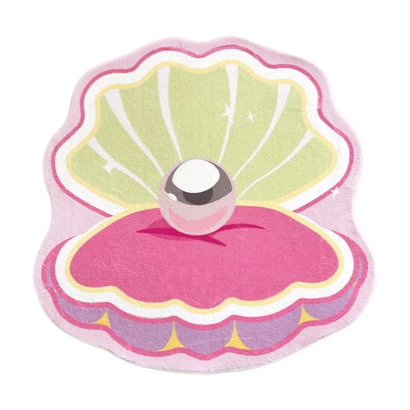 Pink Clamshell Throw Accent Rug