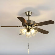 Classic 5 Blades Bronze Flower Ceiling Fan with Lights