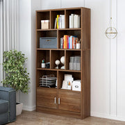 Classic 5-Shelf Oak Finish Wooden Tall Bookcase Brown