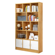 Classic 5-Shelf Oak Finish Wooden Tall Bookcase Brown