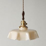 Classic Blue Glass Floral Dining Room Pendant Light