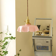 Classic Blue Glass Floral Dining Room Pendant Light