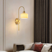 Classic Brass Pull Chain Dome LED Wall Sconce