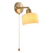Classic Brass Pull Chain Dome LED Wall Sconce