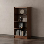 Classic Brown Wood Vertical Bookshelf with Drawers