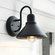 Classic Cone Black Metal External LED Wall Lights