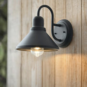 Classic Cone Black Metal External LED Wall Lights