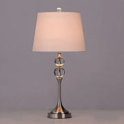 Classic Fabric Bucket Shade Crystal Decor Table Lamp