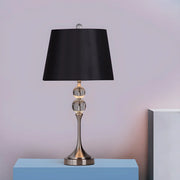 Classic Fabric Bucket Shade Crystal Decor Table Lamp