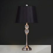 Classic Fabric Bucket Shade Crystal Decor Table Lamp