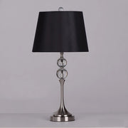 Classic Fabric Bucket Shade Crystal Decor Table Lamp