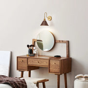 Classic Gold and Dark Wood Bedroom Vanity Wall Light