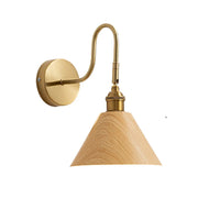 Classic Gold and Dark Wood Bedroom Vanity Wall Light