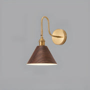 Classic Gold and Dark Wood Bedroom Vanity Wall Light