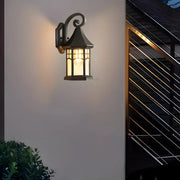 Classic Hexagon Lantern Metal Outdoor Wall Light Black
