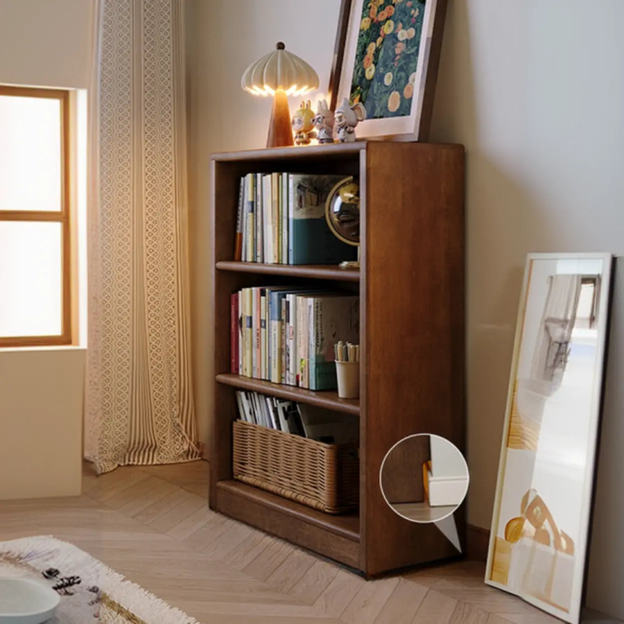 Classic Kids Low Profile Wood Brown Horizontal 3-Tier Bookshelf