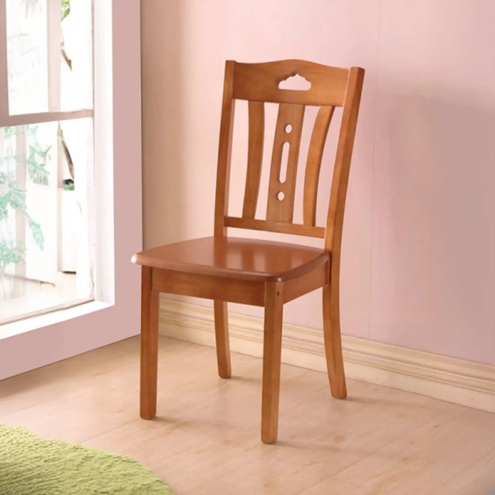 Classic Open Slatted Back Wood Standard Dining Chair