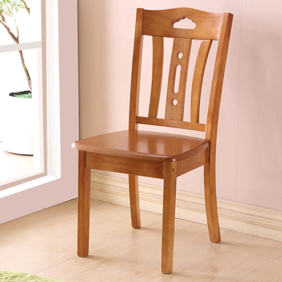 Classic Open Slatted Back Wood Standard Dining Chair