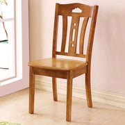 Classic Open Slatted Back Wood Standard Dining Chair