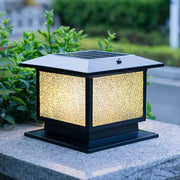 Classic Simple Square Glass Solar Outdoor Table Lamp