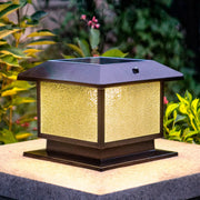 Classic Simple Square Glass Solar Outdoor Table Lamp