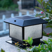 Classic Simple Square Glass Solar Outdoor Table Lamp