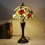 Classic Tiffany Dome Glass Shade Metal Table Lamp
