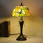 Classic Tiffany Dome Glass Shade Metal Table Lamp