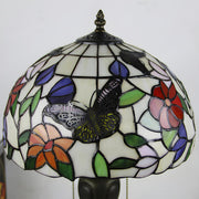 Classic Tiffany Dome Glass Shade Metal Table Lamp