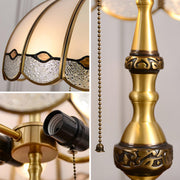 Classic Tiffany Golden Glass Dome Metal Table Lamp