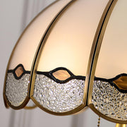 Classic Tiffany Golden Glass Dome Metal Table Lamp