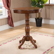 Classic Traditional Brown Wood Round Pedestal Bar Table