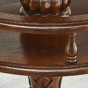 Vintage Classic Small Round Wood Brown Counter Height Bar Table