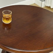 Vintage Classic Small Round Wood Brown Counter Height Bar Table