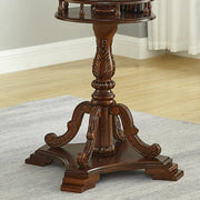 Vintage Classic Small Round Wood Brown Counter Height Bar Table