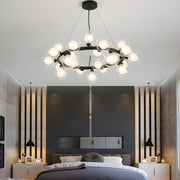Clear Glass Gold Circle Dining Room Bubble Chandelier
