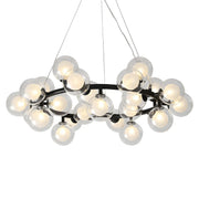 Clear Glass Gold Circle Dining Room Bubble Chandelier