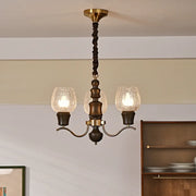 Clear Wine Glass Curve Arm Living Room Large Chandelier