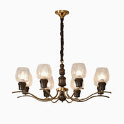 Clear Wine Glass Curve Arm Living Room Large Chandelier
