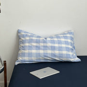Cloud Blue Gingham Check Bedding Set