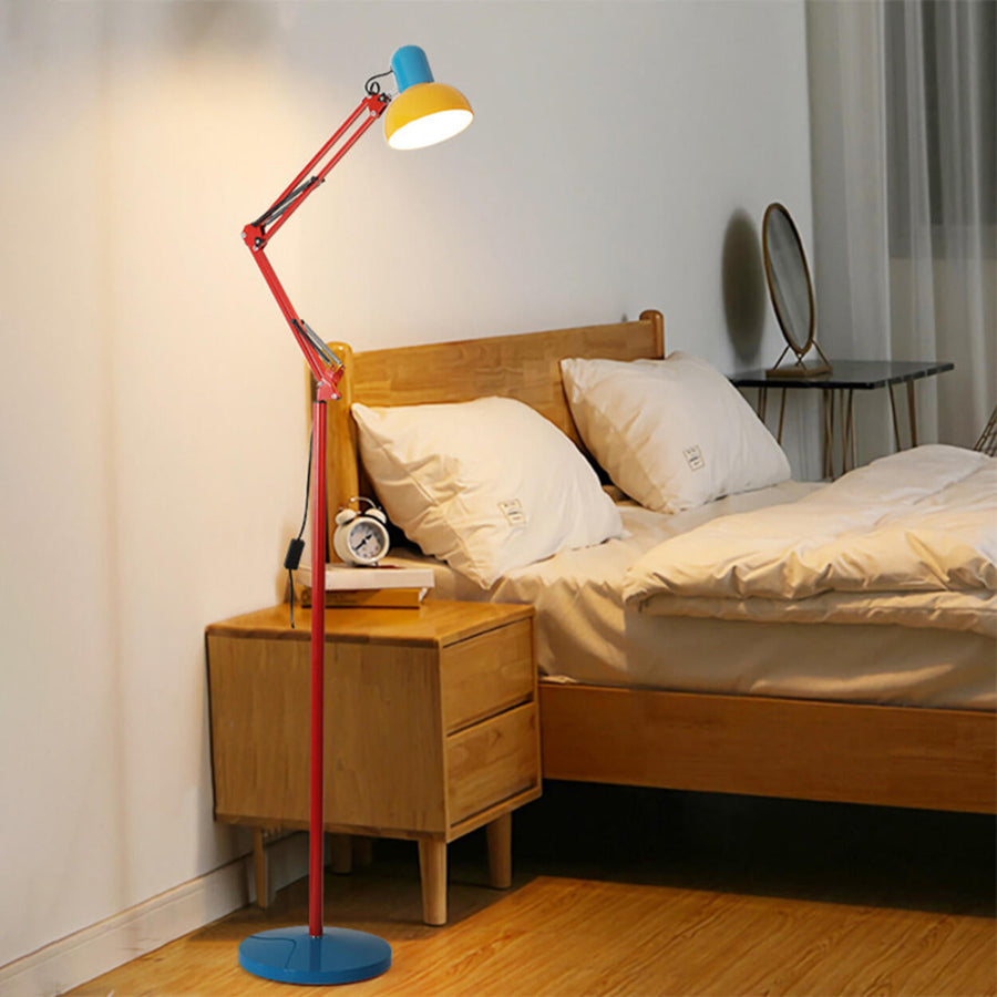 Colorful Modern Adjustable Dome Swing Arm Floor Lamp