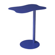 Colorful Wavy Metal Pedestal Side Table for Patio and Living Room