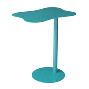 Colorful Wavy Metal Pedestal Side Table for Patio and Living Room