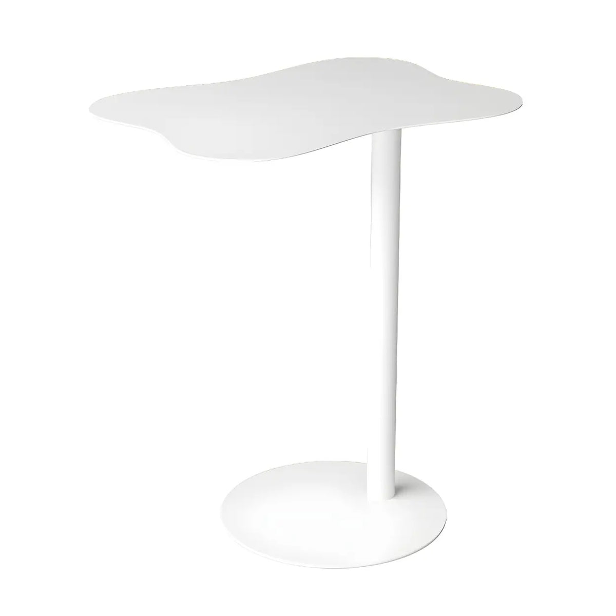 Colorful Wavy Metal Pedestal Side Table for Patio and Living Room