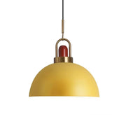Commercial Industrial Orange Dome Metal Pendant Light